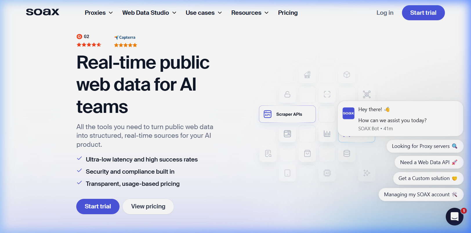 Soax Website Screenshot