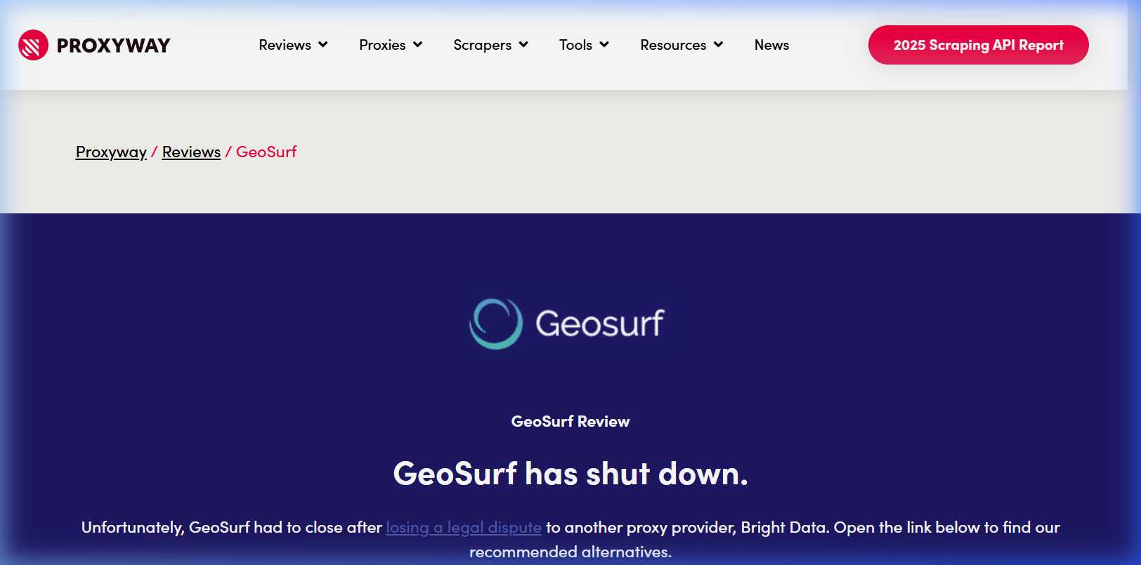 GeoSurf Website Screenshot