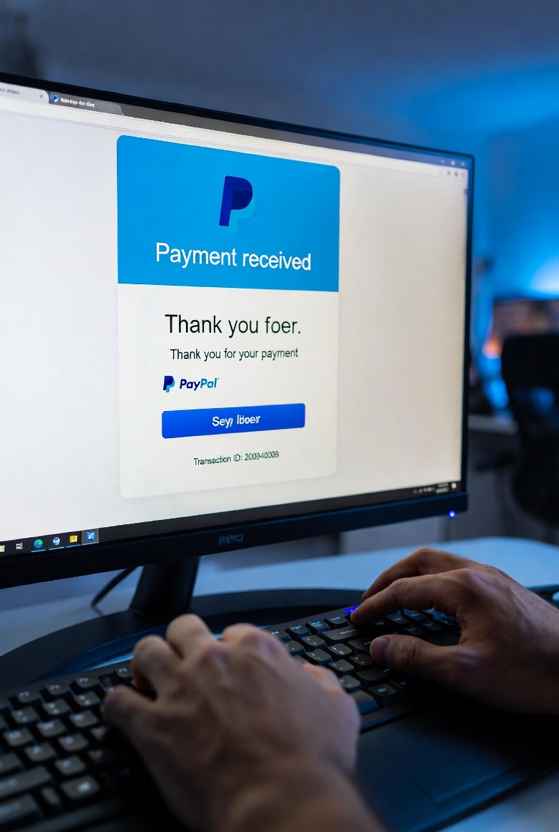 PayPal payment received screen — earning cash from writing reviews